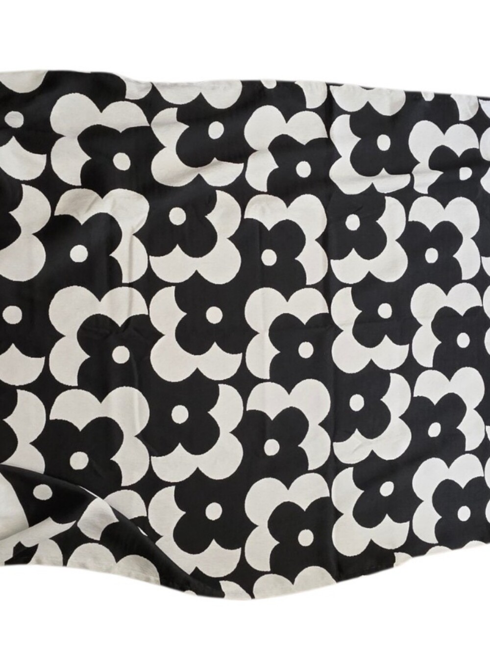 Roomy Reversible Floral Throw Blanket Black White Scandinavian 51x71 NWT - Picture 6 of 9